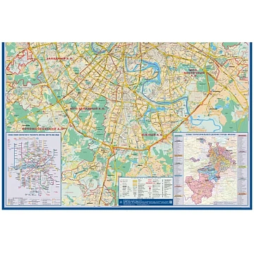 Карта настенная Москва соврем.с каждым домом 1:34тыс., КН123