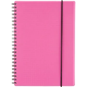 Бизнес-тетрадь Тетрадь Attache Neon А5 96л кл.спираль обл. пластик розовый