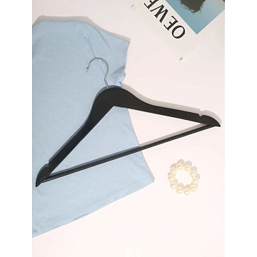 Вешалка-плечики WW_LH001-B/F6612NM-B3 дерев,перек,плос,р48-50 черн УП3шт