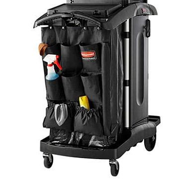Матерчатая полка с карманами Rubbermaid для всех моделей уборочных тележек, черная, FG9T9000BLA