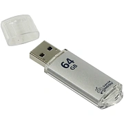 Память Smart Buy 'V-Cut'  64GB, USB 2.0 Flash Drive, серебристый (металл. корпус )