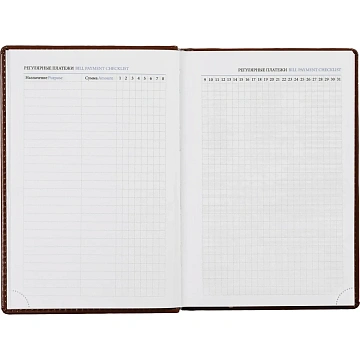 Ежедневник недатированный коричн, А5, 148x218, 352стр, Agenda