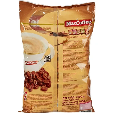 Кофе растворимый порционный MacCoffee '3 в 1 Оригинал', КОМПЛЕКТ 50 пакетиков по 20 г, 100101