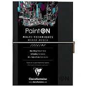 Скетчбук для смешанных техник 32л., А5 Clairefontaine 'Paint ON', на сшивке, легкое зерно, черный, к