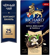 Чай Richard Rjyal Bergamot & vanila, черный, 25 пакетиков