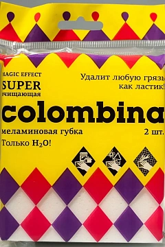 Губка для мытья посуды Текос Colombina меламиновая, 2шт/уп