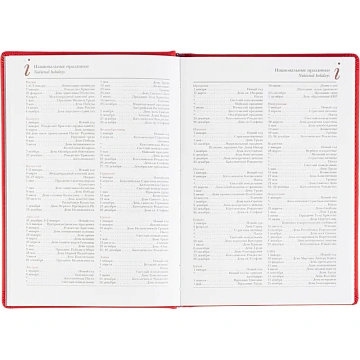 Ежедневник датированный 2026 А5+ VELVET красный 3-123/10