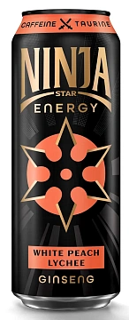 Энергетический напиток Ninja Star White Peach-Lychee, 450мл