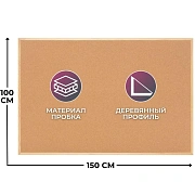 Доска пробковая Attache Economy 100х150 см деревян. рама