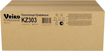 Бумажные полотенца Veiro Professional Premium KZ303, листовые, белые, Z укладка, 200шт, 2 слоя