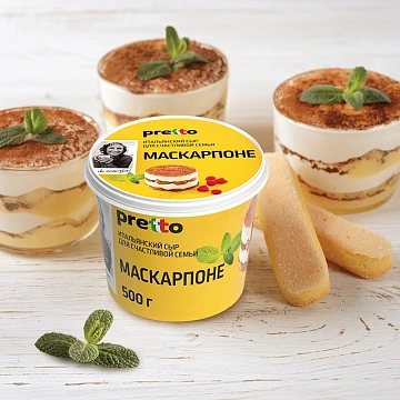 Сыр Pretto Маскарпоне мягкий 80%, 500г