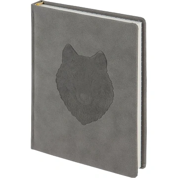 Ежедневник недатированный Attache Selection Animals, А5, 160л.,волк, серый