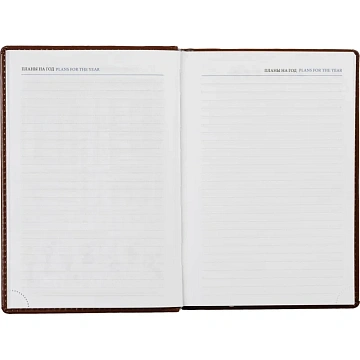 Ежедневник недатированный коричн, А5, 148x218, 352стр, Agenda