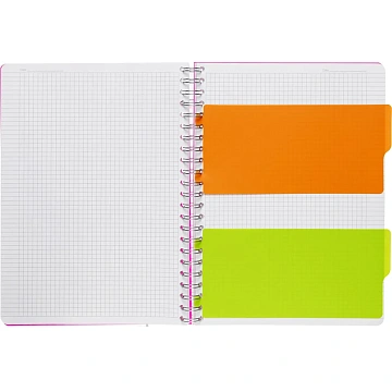 Бизнес-тетрадь А4,140 л,пласт обл, с разд,спир,ATTACHE FANTASY,розов