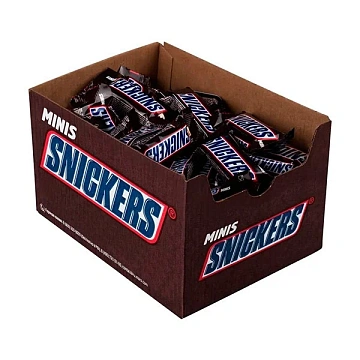 Шоколадный батончик Snickers Minis с карамелью, арахисом и нугой, 2,9кг