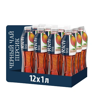 Холодный чай Rich Персик, черный, 1л
