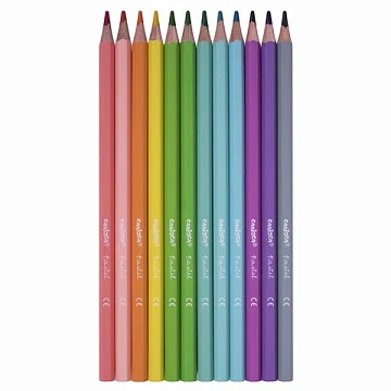 Карандаши цветные пастельные CARIOCA 'Pastel', 12 цветов, ПВХ-чехол, шестигранные, грифель 3,3 мм, н