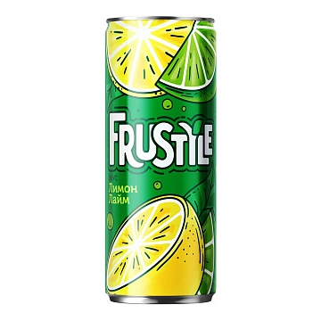 Напиток Frustyle газированный лимон-лайм, 330мл
