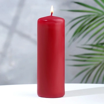 Свеча Metro Professional Столбовая бордо лакированная, 6.3 x 20см