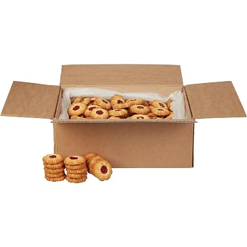 Печенье сдобное Курабье с вишневым джемом 4кг ЯП815