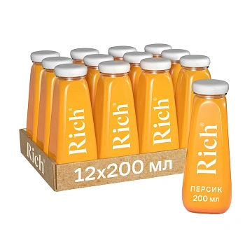 Нектар RICH (Рич) 0,2 л, персик, стеклянная бутылка, 1709801