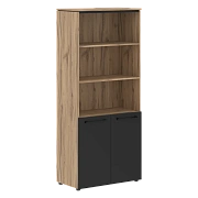 Шкаф с 1 комплектом глухих малых дверей MHC 85.5 Антрацит/Дуб Денвер светлый 854х423х1956 MORRIS TRE