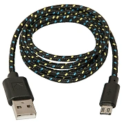 Кабель Defender USB - micro-USB, в оплетке, 1М, черный