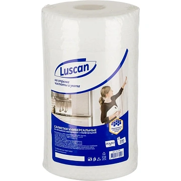 Салфетки хозяйственные Luscan спанлейс 45г/м2, 25,5х20,5см, 140л/рул