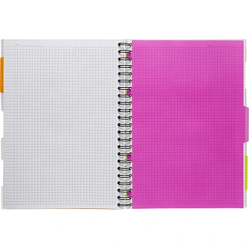 Бизнес-тетрадь 140л,кл,А4,SPIRAL BOOK Розовый,евроспир,обл.пласт,разд.84105