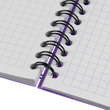 Блокнот А5,60л,кл,спир,пласт.обл,тонир.бл. Attache Bright colours Сиреневый