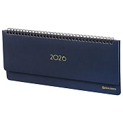 Планинг датированный 2026 305х140 мм BRAUBERG 'Select', под кожу, темно-синий, 117231