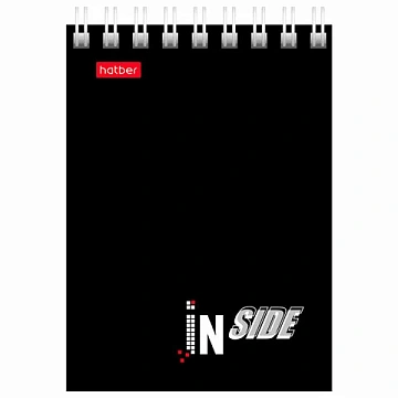Блокнот МАЛЫЙ ФОРМАТ А7 75х105 мм, 40 л., гребень, картон, клетка, HATBER, 'INSIDE Стиль', 004691, 40Б7B1гр_01622