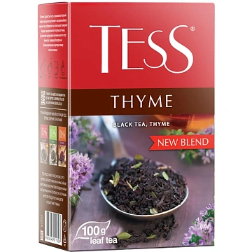 Чай листовой черный Tess Thyme 100 г (чабрец)