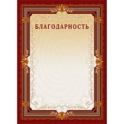 Благодарность А4-15/Б кор.рамка,без герба230г/кв.м10шт/уп