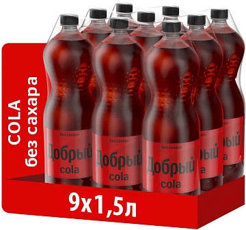 Напиток Добрый Cola газированный без сахара, 1.5л