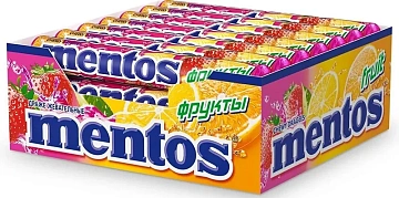 Драже жевательные Mentos Фрукты, 38г