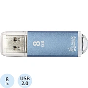 Флеш-диск 8 GB, SMARTBUY V-Cut, USB 2.0, металлический корпус, синий, SB8GBVC-B