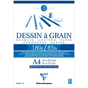 Скетчбук 30л., А4 Clairefontaine 'Dessin a grain', на склейке, мелкозернистая, 180г/м2