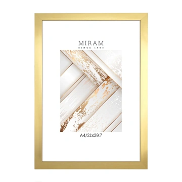 Фоторамка Мирам золотая А4, 21 x 29.7см