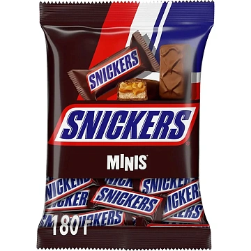 Батончики шоколадные мини SNICKERS 'Minis', 180 г, 2264