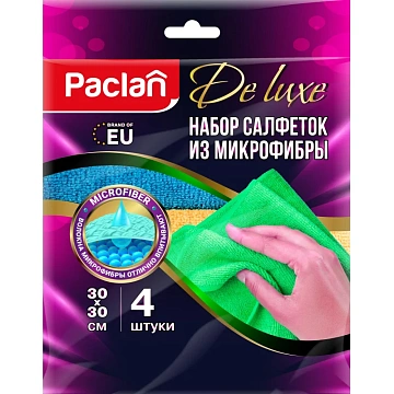 Салфетки из МИКРОФИБРЫ универсальные 30х30 см, КОМПЛЕКТ 4 шт., Practi Microfiber, 240 г/м2, PACLAN,