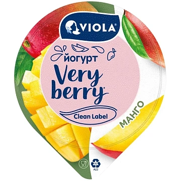 Йогурт Viola Very Berry Манго, 2.6%, 180г