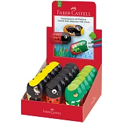 Точилка пластиковая с ластиком Faber-Castell 'Animals' 2 отверстия, контейнер, ассорти