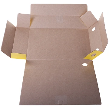 Папка архивная с завязками OfficeSpace, микрогофрокартон, 75мм, желтый, до 700л.