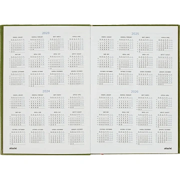Ежедневник недатированный зеленый, А5, 140x200, 136 л, ATTACHE