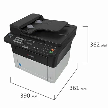 МФУ лазерное KYOCERA FS-1025MFP '3 в 1', А4, 25 стр./мин., 20000 стр./мес., ДУПЛЕКС, АПД, сетевая карта, 1102M63RU2