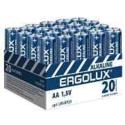 Батарейка Ergolux AA/LR 6 Alkaline BP-20 (LR 6 BP20, 1.5В) (20 шт в уп.)