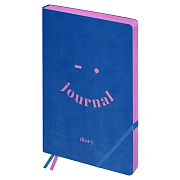 Ежедневник недатированный, B5, 136л., мягкий переплет, кожзам, BG 'Neon', голубой, цветной срез, с резинкой