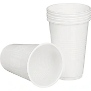 Стакан одноразовый ПП белый, пластиковый, 200мл, 100шт/уп