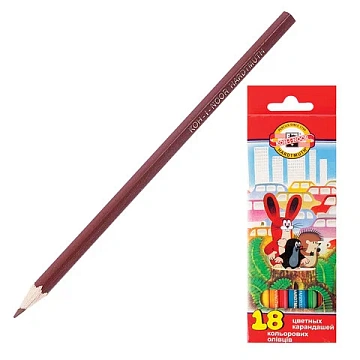 Карандаши цветные Koh-I-Noor 'Крот', 18цв., заточен., картон, европодвес